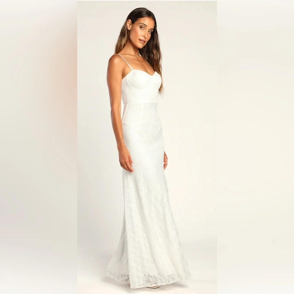 Lulu's Elegant Strapless Cream Dress - Picture 4 of 8